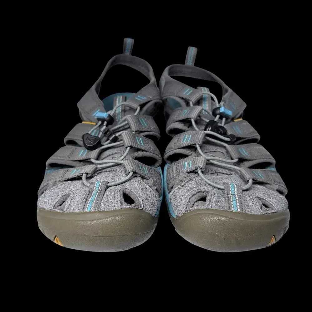 Keen Clearwater CNX Women’s Sz 9 Gray Blue Waterproof Hiking Sport Sandals READ